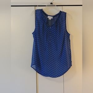 Like New Women's Liz Claiborne flowy sheer sleeveless summer top Size Large